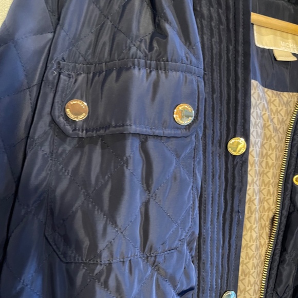 Michael Kors Blue Large Windbreaker zip up jacket puffer - Picture 6 of 11